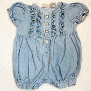 Kiks Vintage Chambray Ruffle Romper